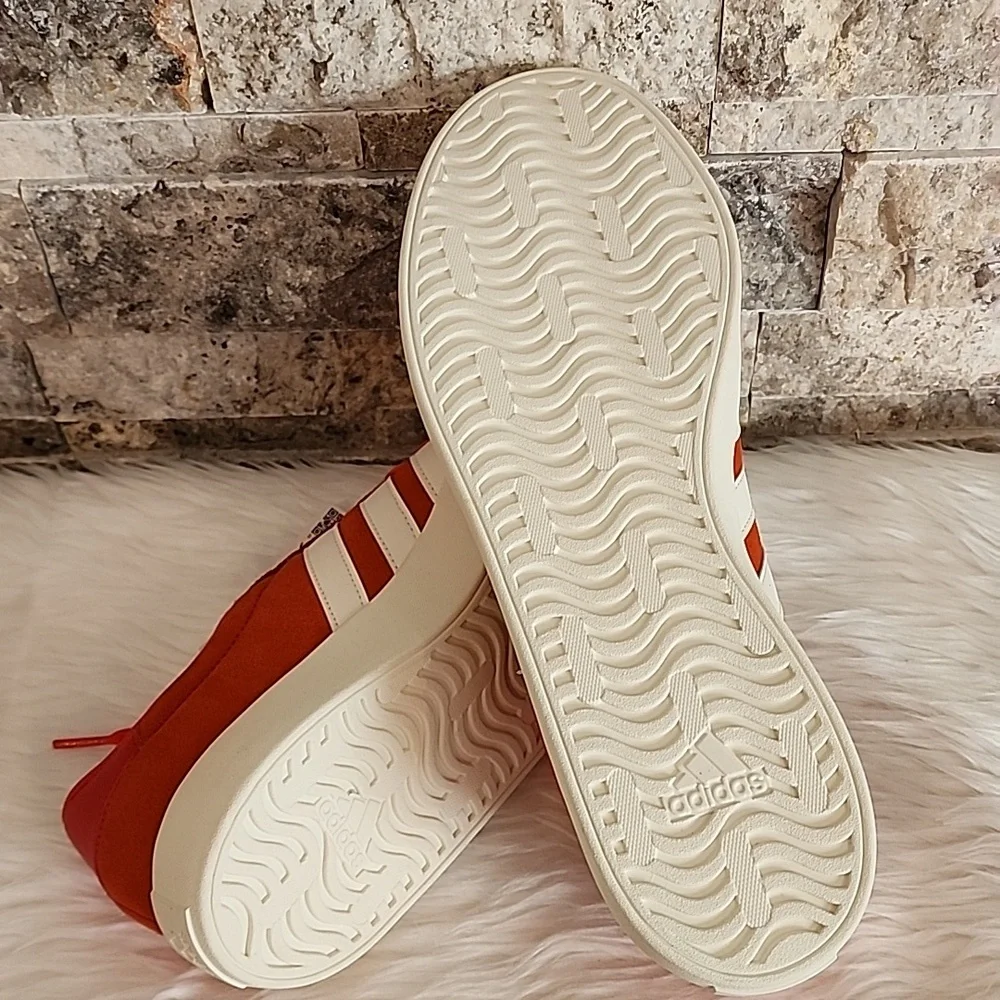 Adidas VL Court 3.0 Orange / Red and White Sneakers Brand New